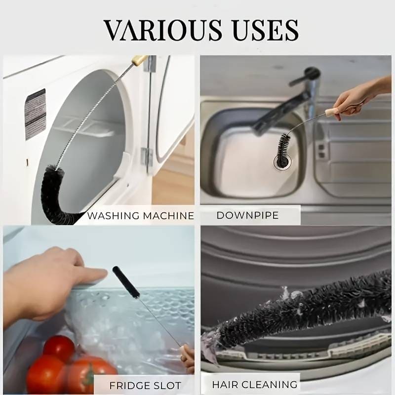 Bendable Vent Cleaning Brush, Wooden Handle Nylon Duster Brush, Flexible Long Multipurpose Duster, Household Coil Curling Brush Bendable Vent Cleaning Brush, Wooden Handle Nylon Duster Brush, Flexible Long Multipurpose Duster, Household Coil Curling Brush